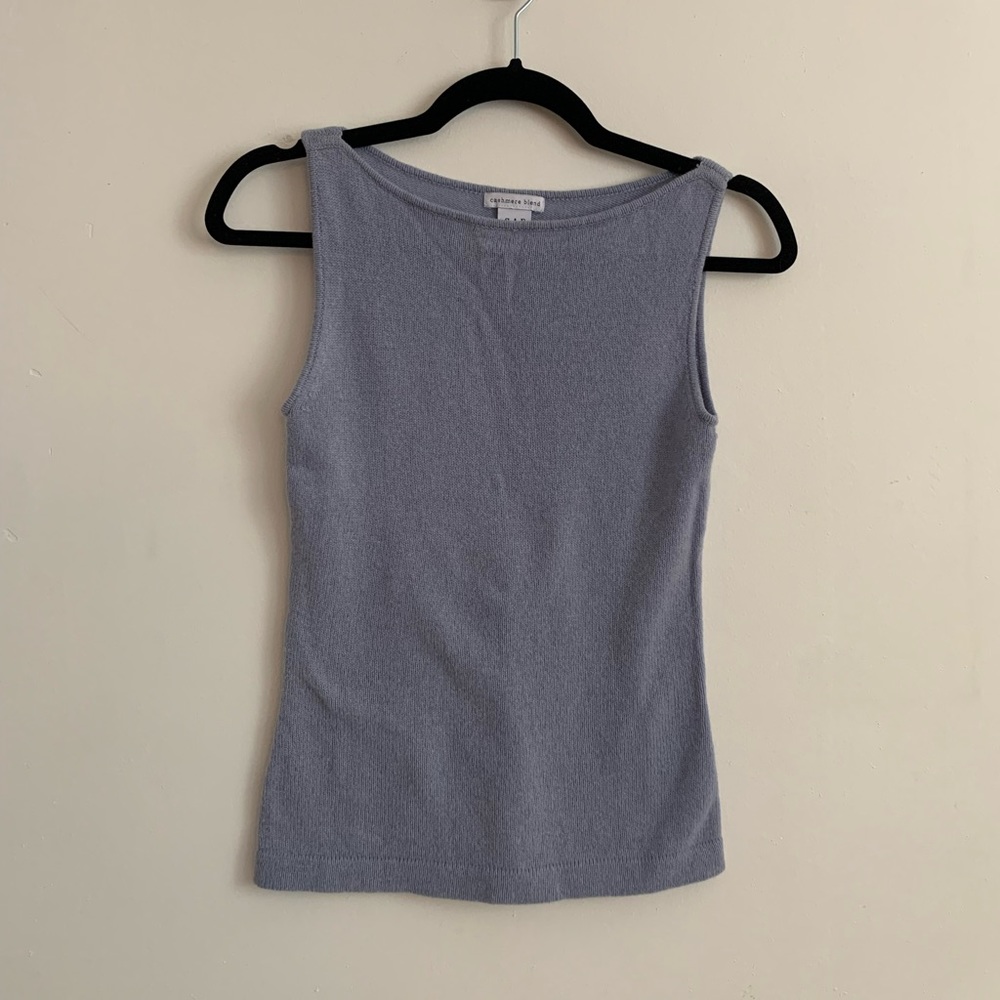 Baby blue 100% cashmere wool Tank